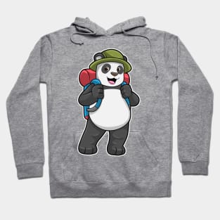 Panda as Hiker with Backpack Hoodie